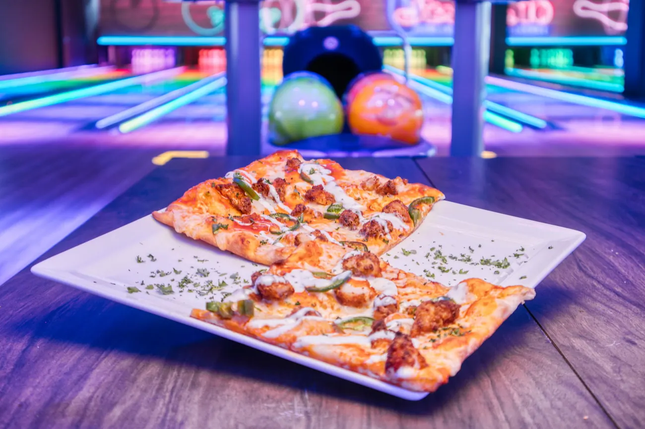 Flatbread with jalapenos and house drizzle